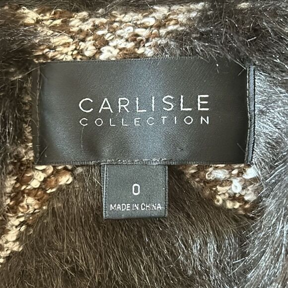 NWT Carlisle Brown With Faux Fur Trim Coat - Picture 6 of 7